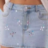 Denim micro mini skirts