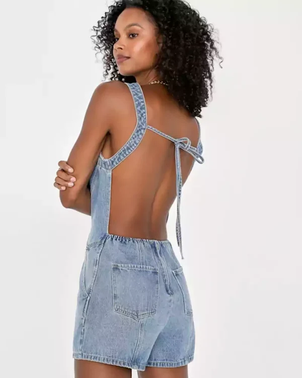 Denim romper shorts women Denim romper shorts women