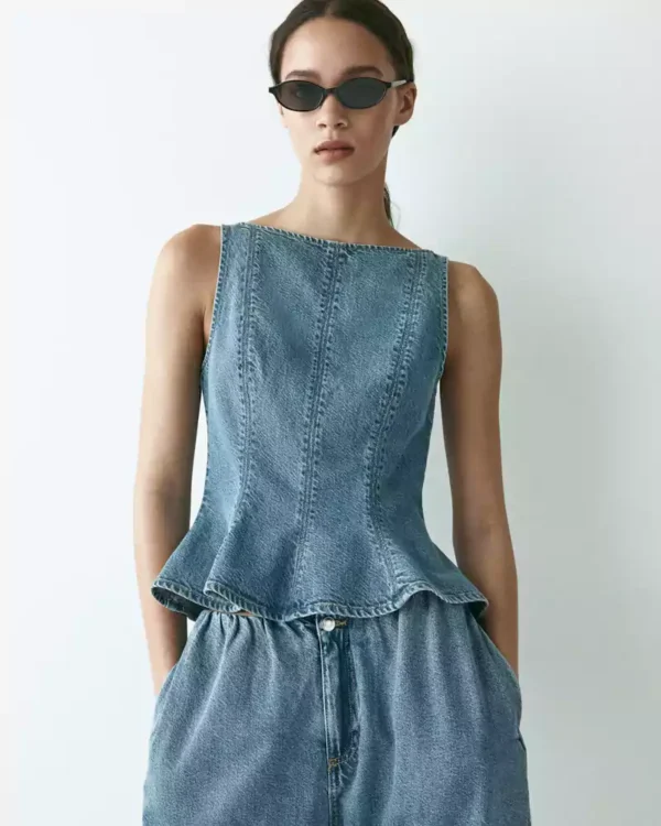 Denim shell tank top Denim shell tank top