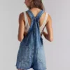 Denim shortalls for women