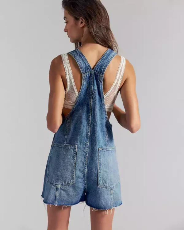 Denim shortalls for women