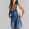 Denim shortalls for women