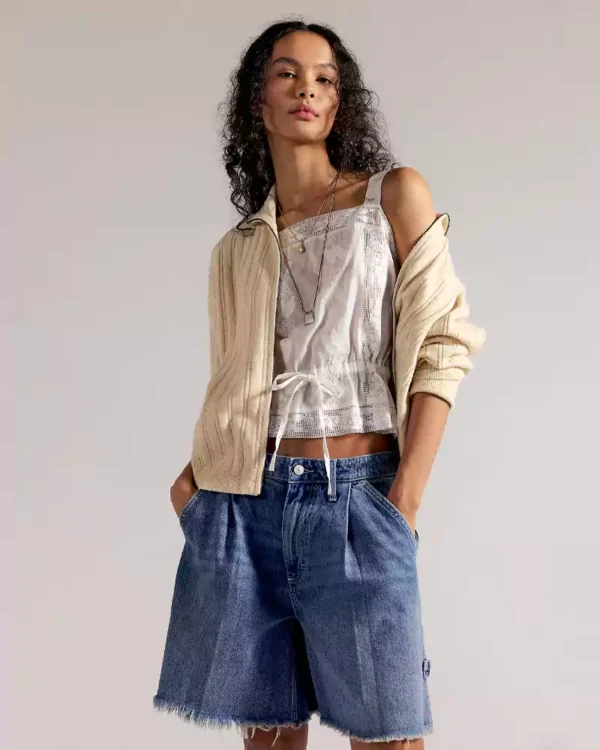 Denim workwear shorts