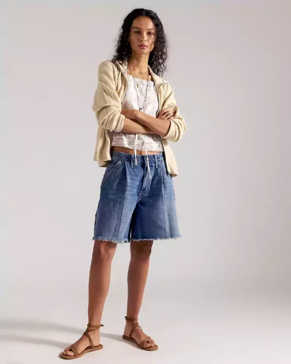 Denim workwear shorts