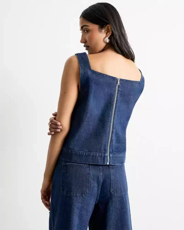 Embellished denim top Embellished denim top