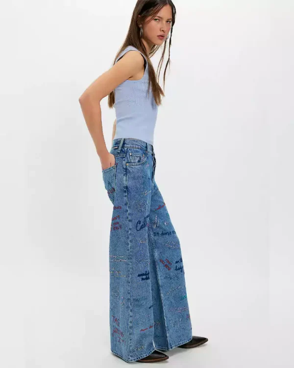 Embroidered denim jeans for women Embroidered denim jeans for women