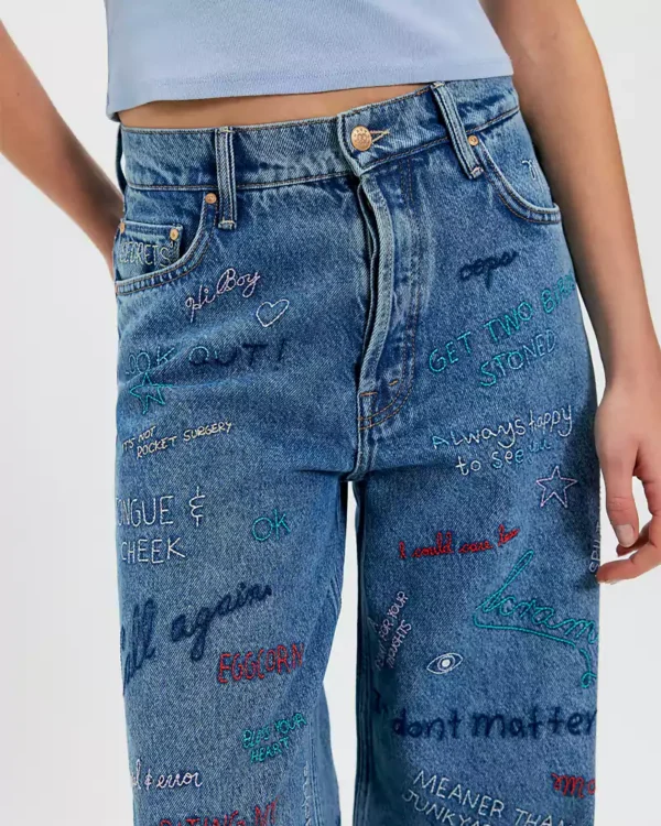 Embroidered denim jeans for women Embroidered denim jeans for women