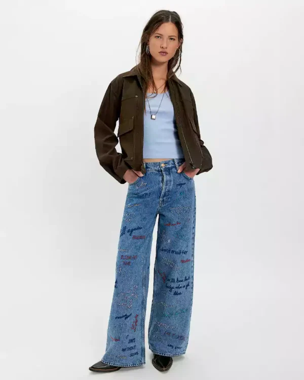 Embroidered denim jeans for women Embroidered denim jeans for women