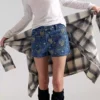 Embroidered denim shorts womens Embroidered denim shorts womens