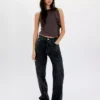 High waist denim jeans for women