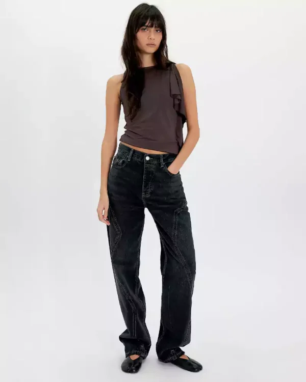 High waist denim jeans for women