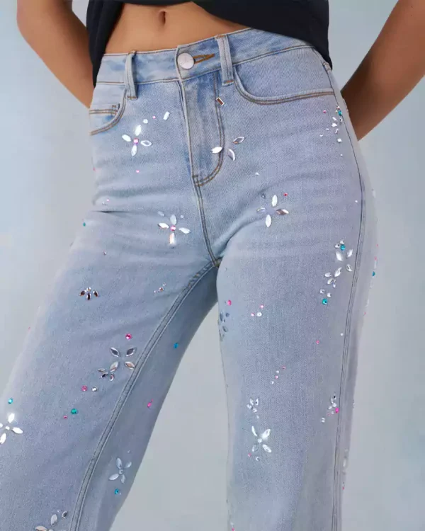 Light denim blue jeans