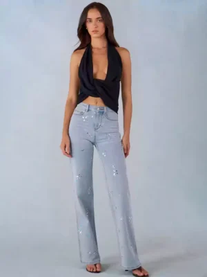 Light denim blue jeans