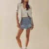 Light denim skort