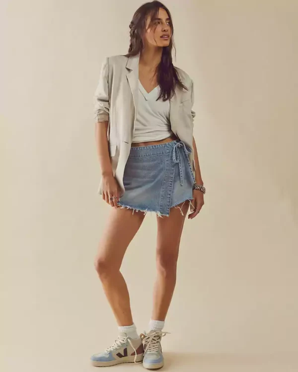 Light denim skort