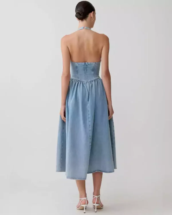 Lightweight denim midi dress