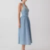 Lightweight denim midi dress