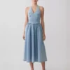 Lightweight denim midi dress