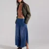 Lightweight denim wide leg jeans