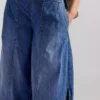 Lightweight denim wide leg jeans