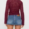 Low rise denim mini skort Low rise denim mini skort