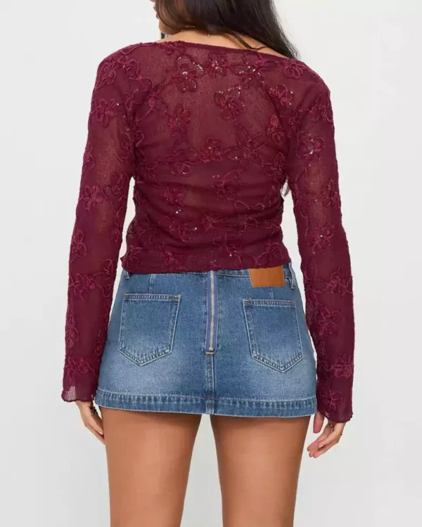 Low rise denim mini skort Low rise denim mini skort