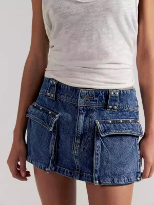 Micro mini skirt denim