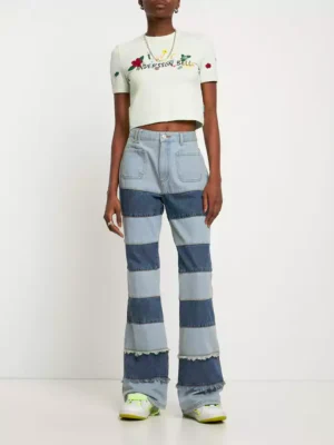 Patchwork denim jeans