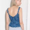 Ruffle denim top