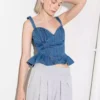 Ruffle denim top