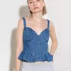 Ruffle denim top
