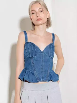 Ruffle denim top Ruffle denim top