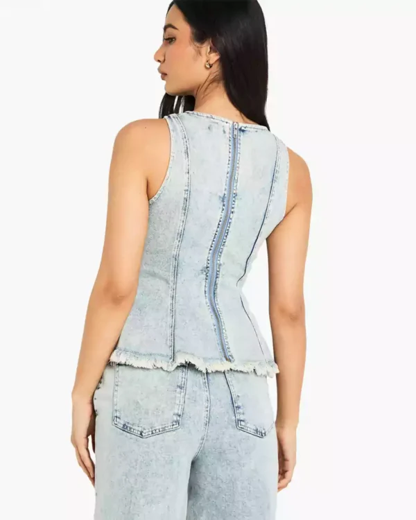 Sleeveless denim tops for women
