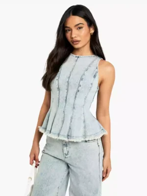 Sleeveless denim tops for women