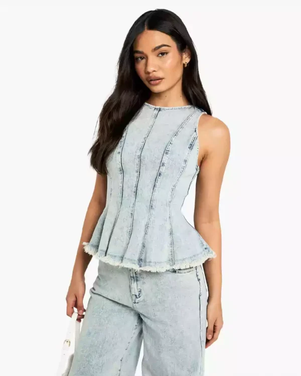 Sleeveless denim tops for women