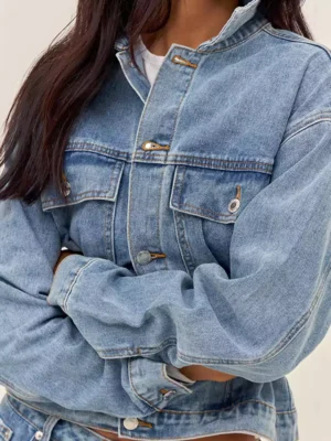 Stone wash denim jacket