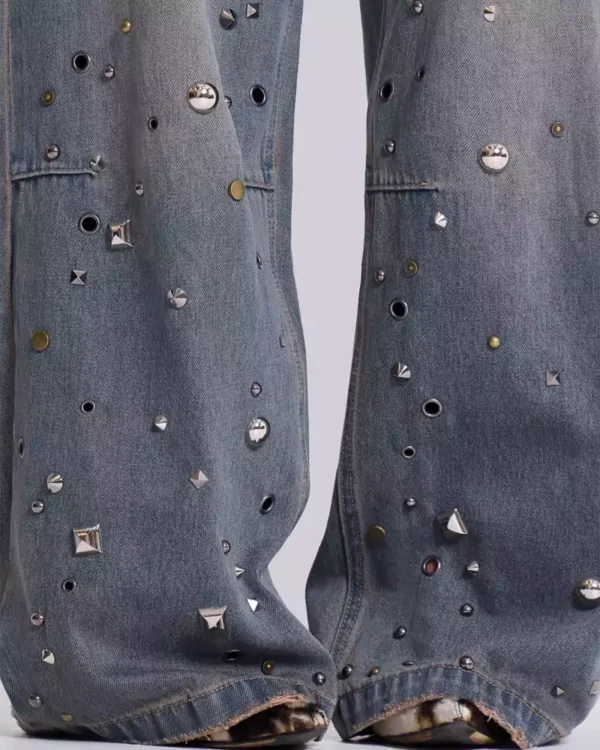 Studded denim