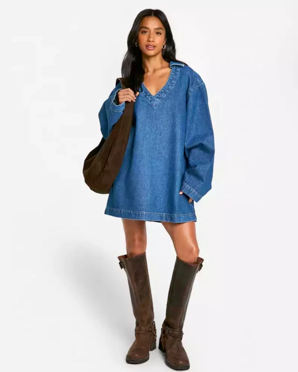 Womens denim shift dress