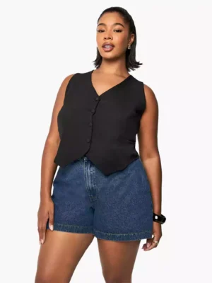 Womens plus denim shorts