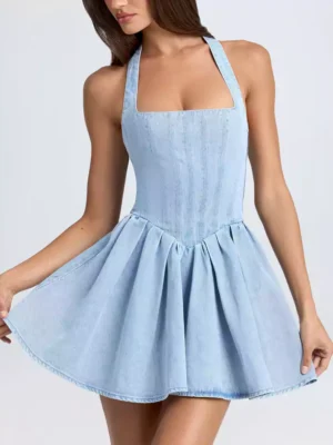 Mini dress denim