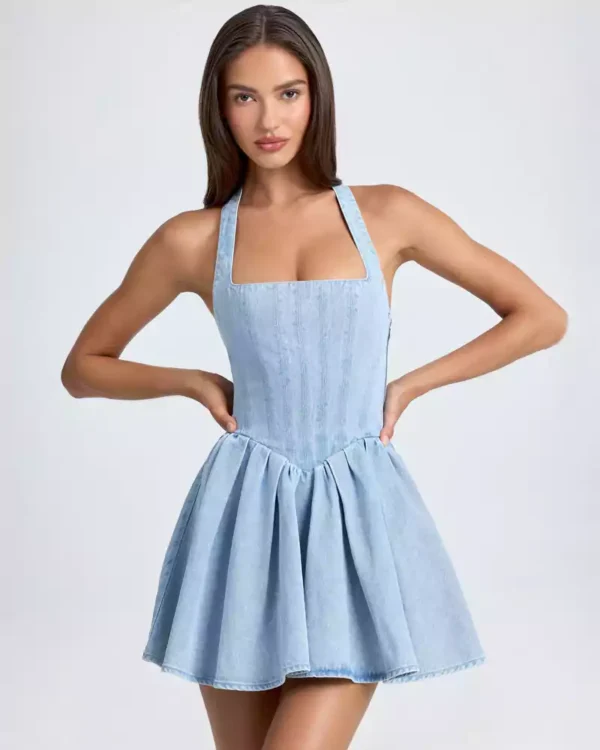 Mini dress denim