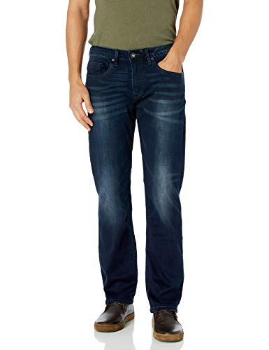 Buffalo David Bitton mens Straight Six Jeans, Authentic and Deep Indigo, 31W x 32L US