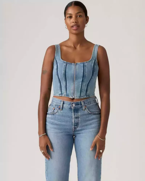 Bustier top denim