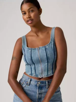Bustier top denim