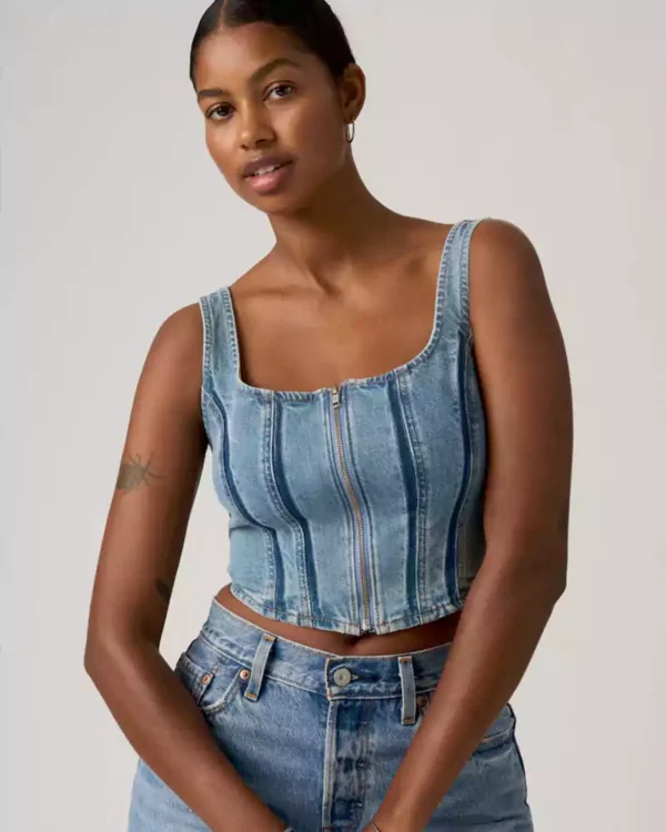 Bustier top denim