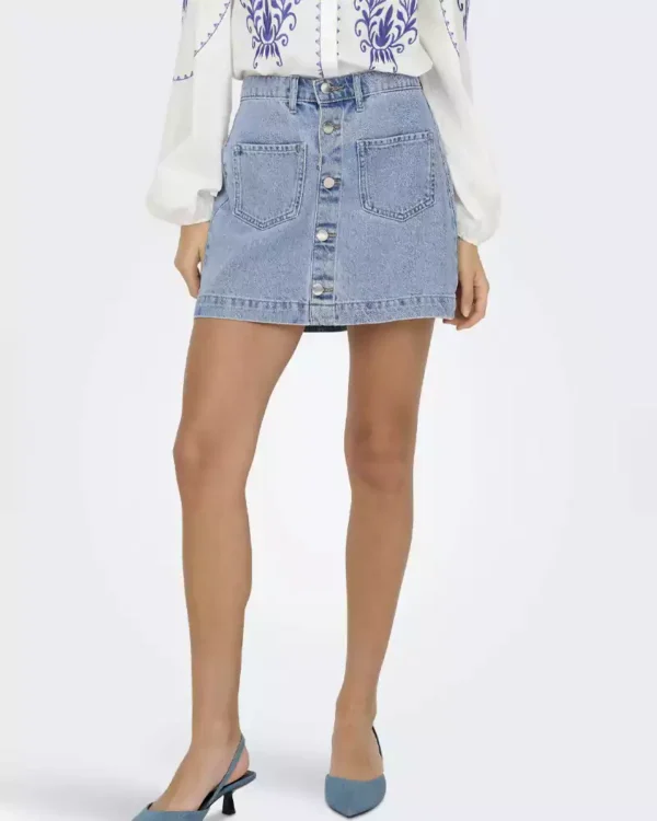 Button front denim skirt mini Button front denim skirt mini