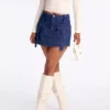 Denim cargo skort