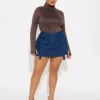 Denim cargo skort