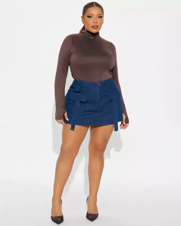 Denim cargo skort