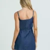 Denim halter mini dress
